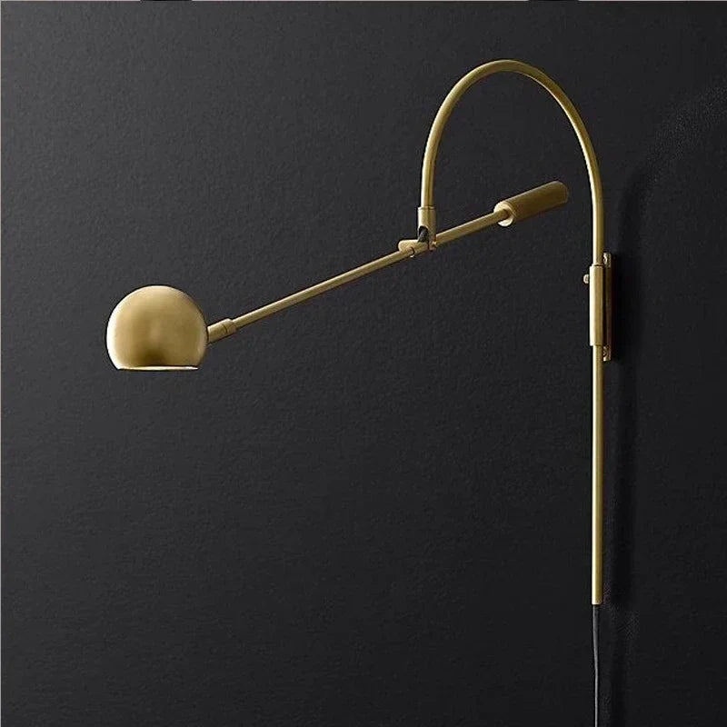 Rotatable G9 Bedside Lamp by Afralia™ - Long Arm Wall Sconce in Gold/Black