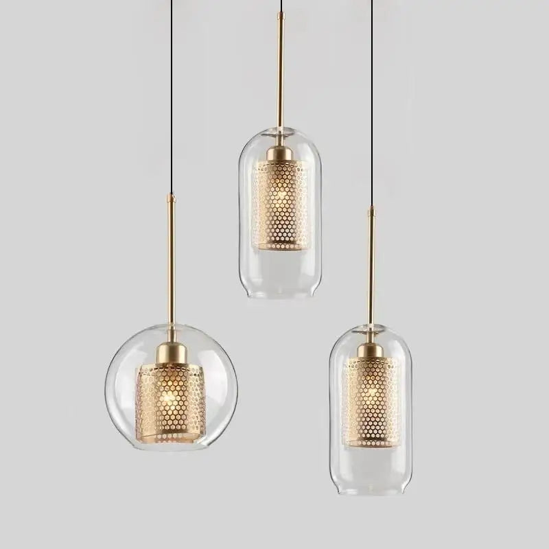 Afralia™ Glass Pendant Lights: Nordic Style Dining Kitchen Bedroom Lighting Fixtures