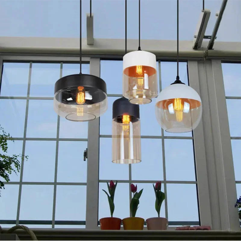 Afralia™ Glass Loft Chandelier for Home Living Room Restaurant Bedroom