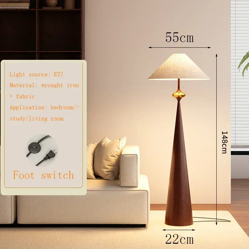 Afralia™ Wabi-sabi Minimalist Floor Lamp Cloth Cover Stand Light