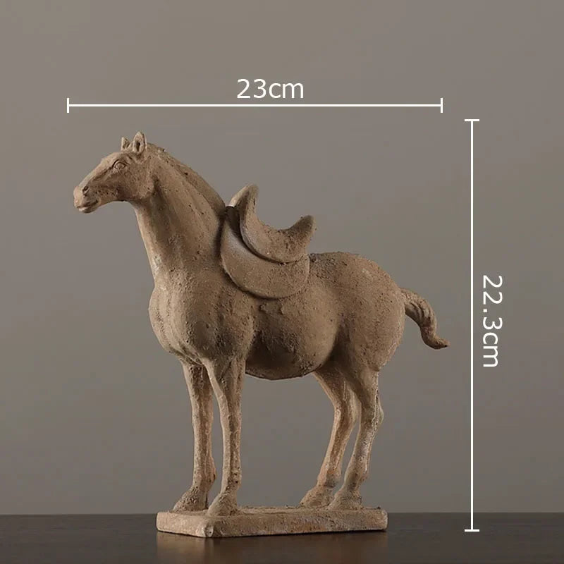 Afralia™ Terracotta Warriors Horse Sculpture Desk Decor Resin Ornament Unearthed Pottery Figurine