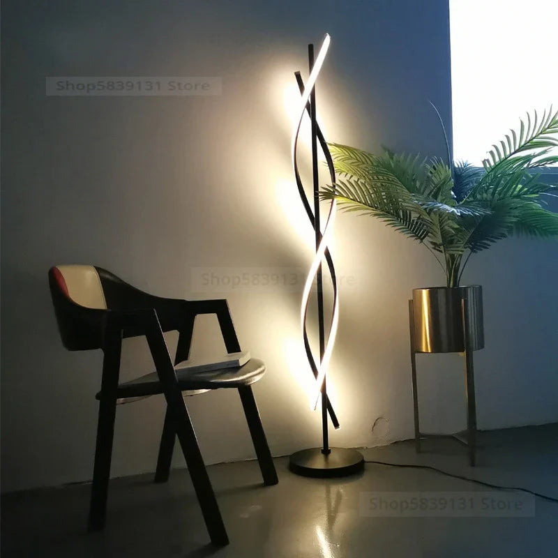Afralia™ LED Acrylic Art Floor Lamp Modern Home Décor Living Room Bedroom Light