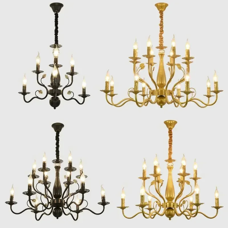 Afralia™ Retro Fabric Chandelier Ceiling Pendant Light for Living Room Kitchen Bedroom Dining