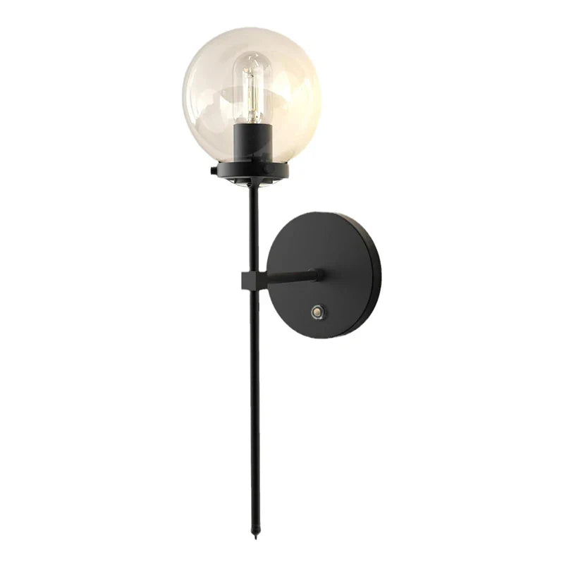 Afralia™ Touch Switch Glass Ball LED Wall Sconce for Home Decor Lighting