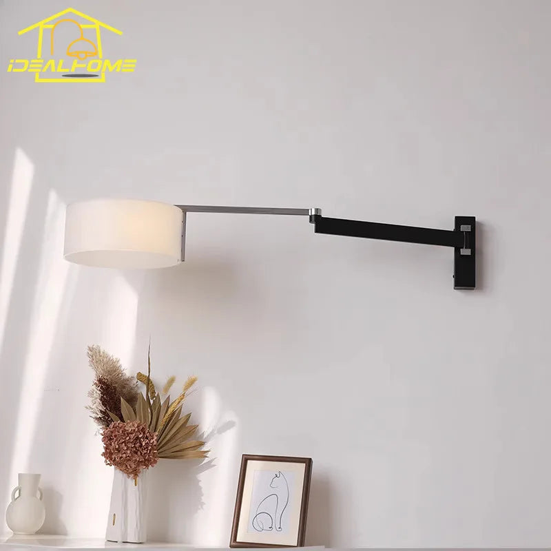 Afralia™ Retro Industrial Rocker Arm Wall Lamp LED E27 Art Decor Bedroom Reading