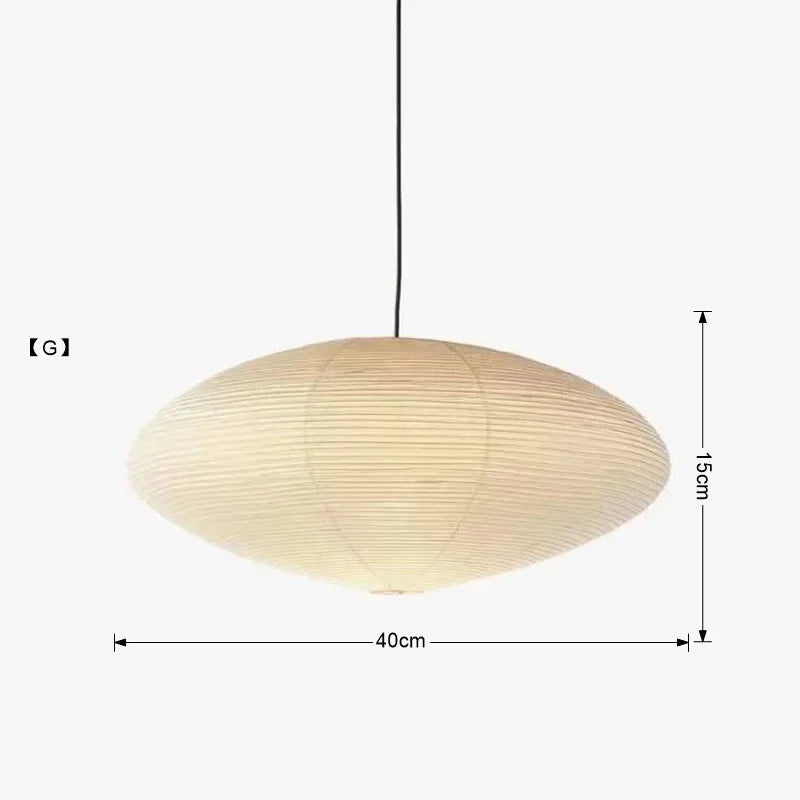 Afralia™ Japanese Wabi Sabi Pendant Light LED E27 Noguchi Akari Rice Paper Ceiling Hanging
