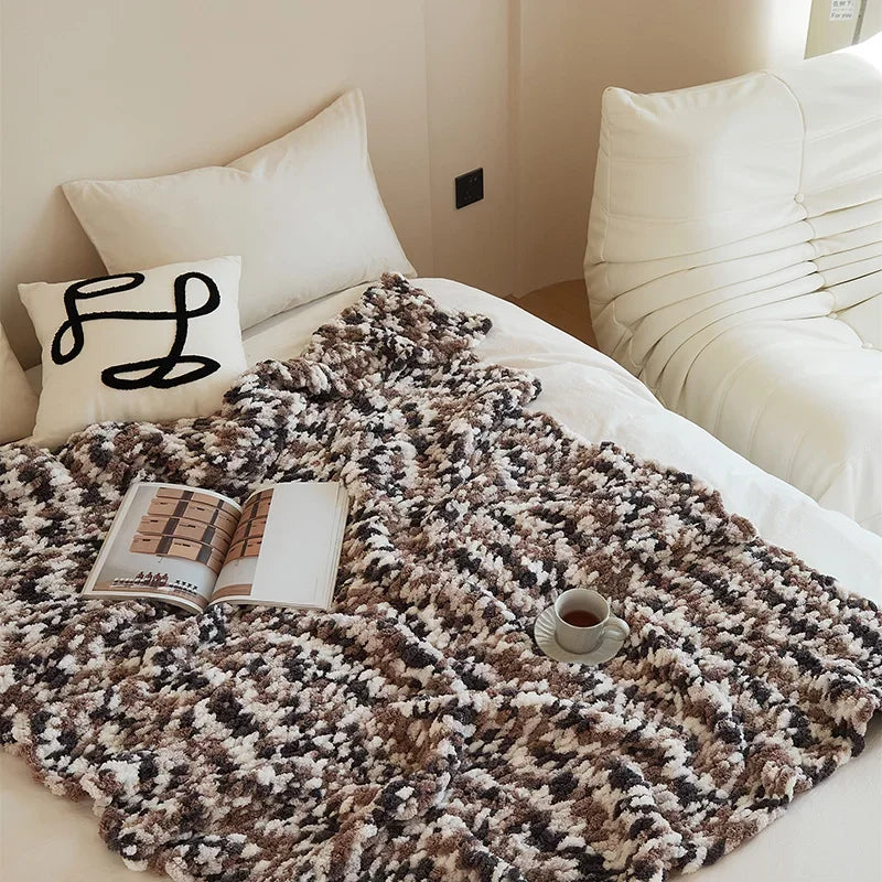 Afralia™ Knitted Jacquard Blanket Throw 130x160cm 1400g