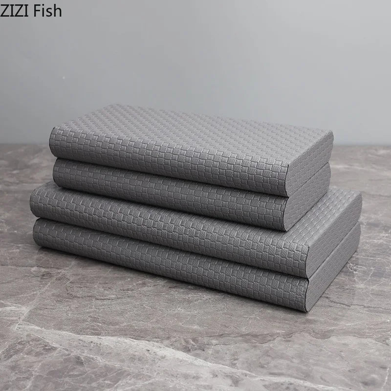 Afralia™ Textured Leather Jewelry Storage Box for Dresser Table Decoration