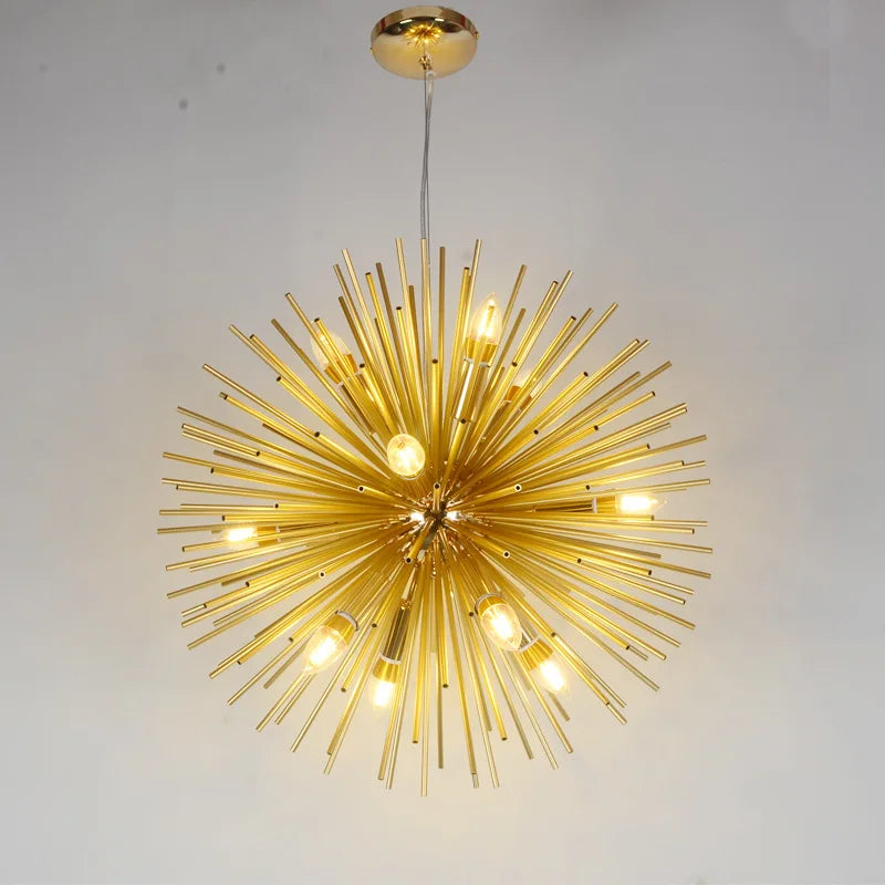 Afralia™ Dandelion Ball Chandelier: Nordic Modern Golden Bedroom & Restaurant Lamp