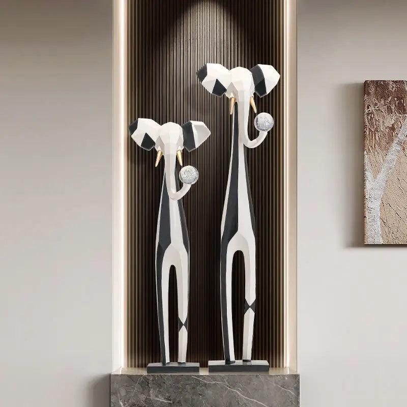 Afralia™ Abstract Art Living Room TV Cabinet, Modern High-End Decor, Large & Slender