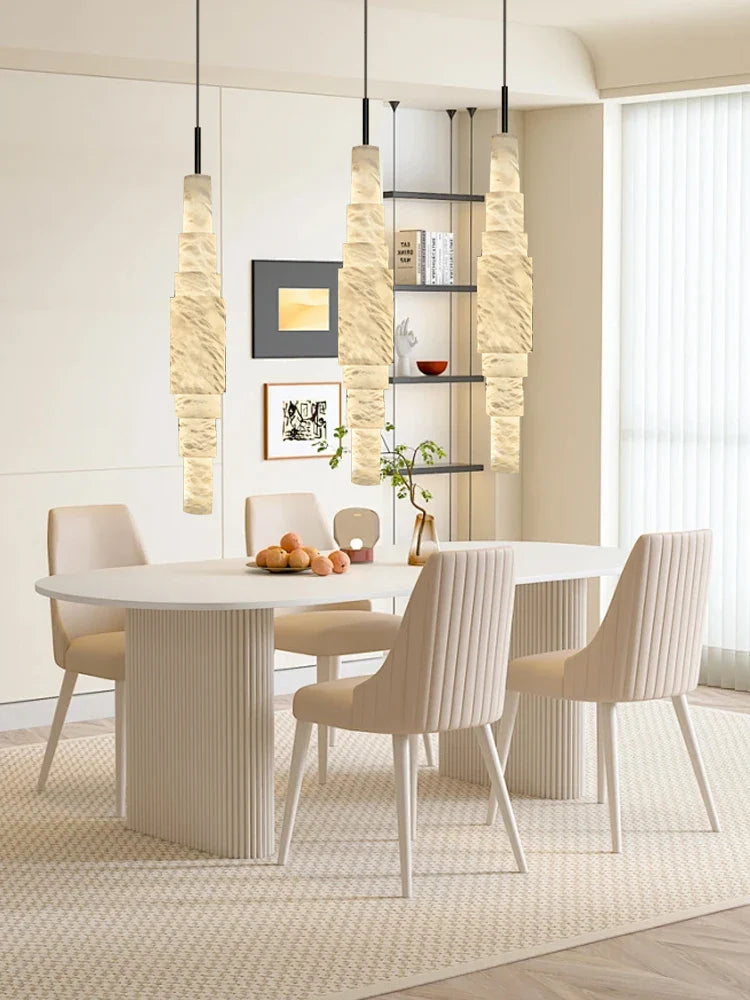Afralia™ Luxury Marble Ceiling Pendant Lamps for Home Decor - Led Hanging Stone Lights