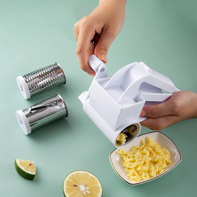 Afralia™ Stainless Steel Rotary Cheese Grater & Slicer: Kitchen Essential