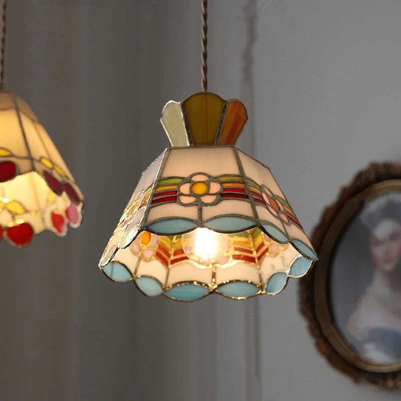 Afralia™ Flower Glass Pendant Light: Colorful Nordic Modern Hanging Lamp for Kitchen, Cafe, Dining Room