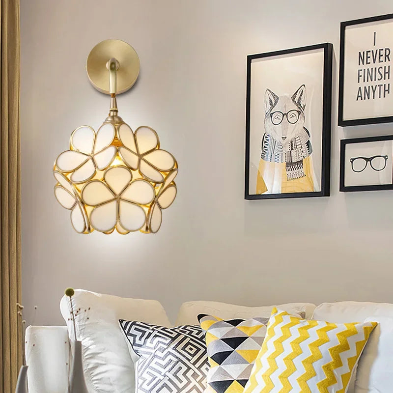 Afralia™ Modern Flower Wall Sconce Lights Fixture for Bedroom Living Dining Room