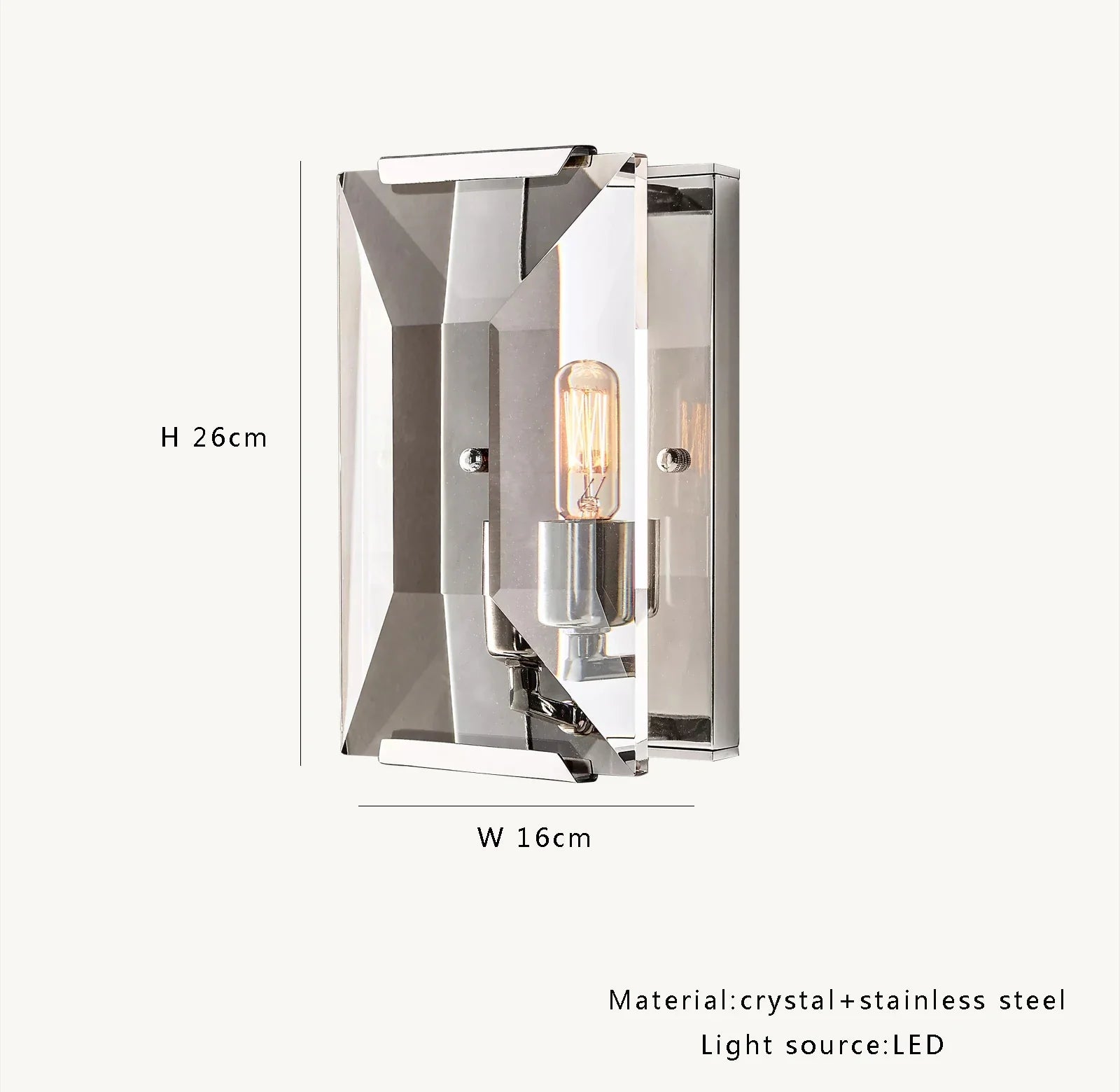Afralia™ Chrome Crystal Wall Sconce LED Lamp Modern Luxury Home Decor Light