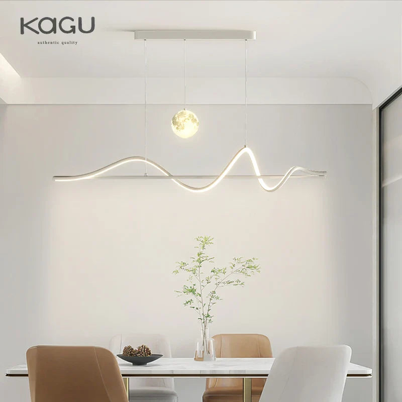 Afralia™ LED Pendant Light - Modern White/Black Long Line for Home, Restaurant, Office