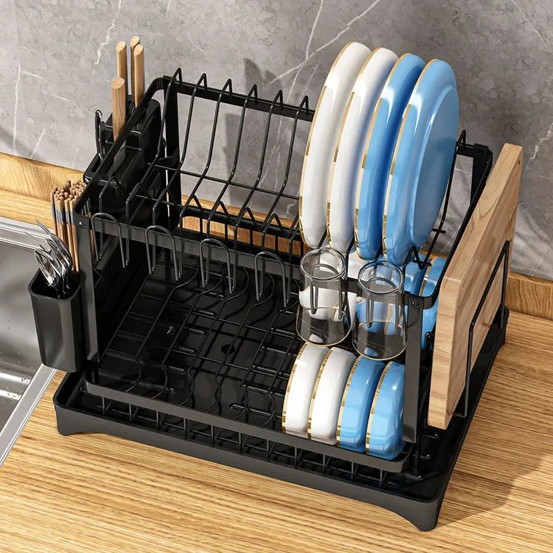 Afralia™ Kitchen Dish Drainer Rack & Tableware Organizer