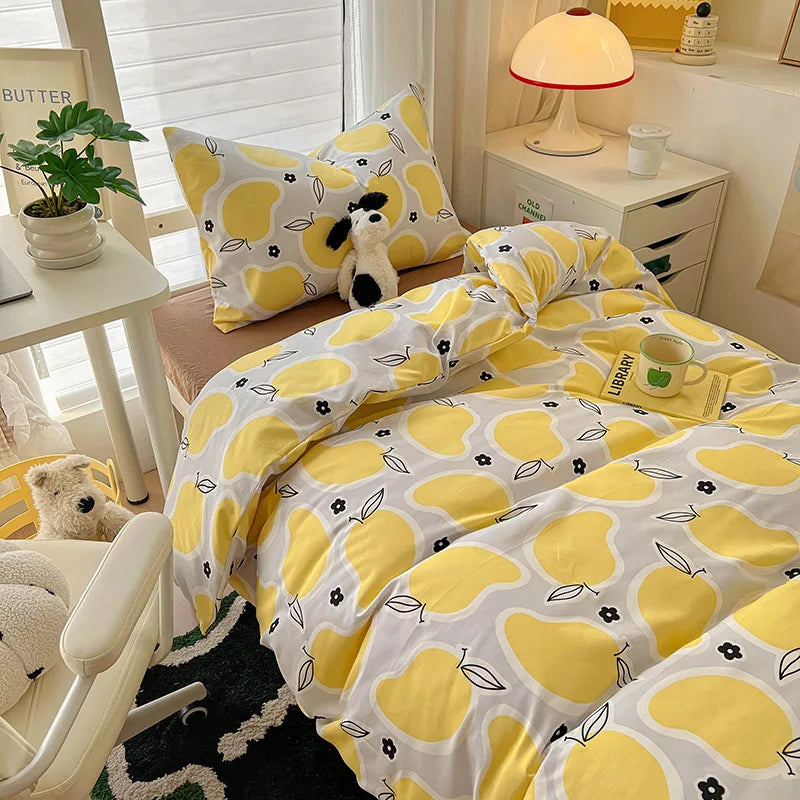 Afralia™ Cartoon Printed Bedding Sets: Super-Soft, Skin Friendly, Summer Bed Sheet, Duvet Cover, Pillowcases
