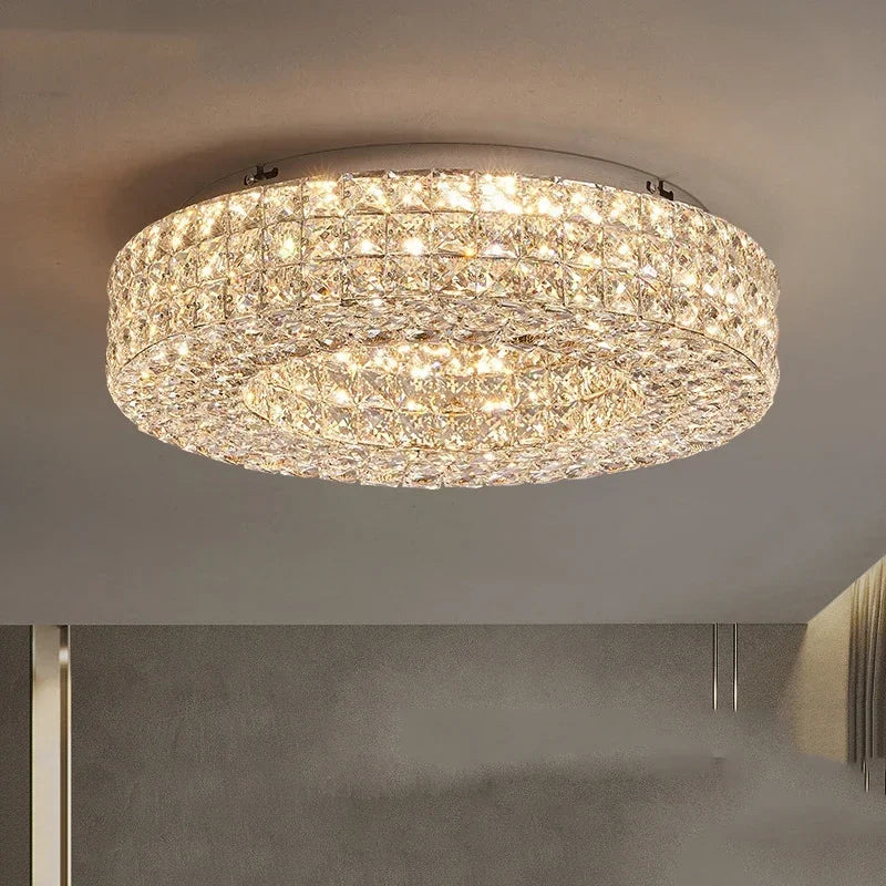 Afralia™ Crystal LED Ceiling Chandelier: Modern Luxury for Living Room Bedroom Home Decor