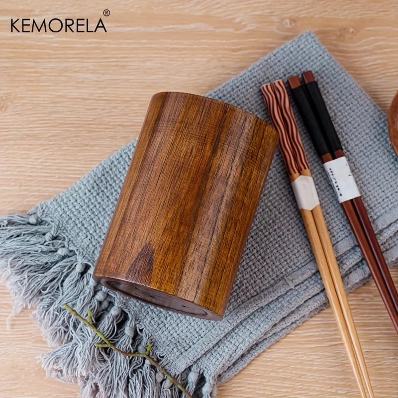 Afralia™ Wooden Kitchen Utensil Holder and Chopstick Cage