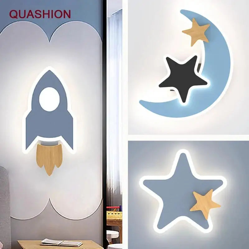 Afralia™ Kids Cartoon LED Wall Lamp: Modern, Cute, Creative Bedroom Lighting