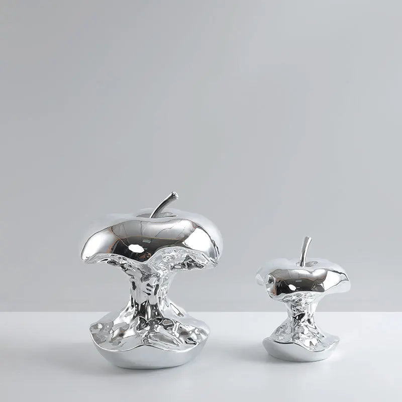 Afralia™ Silver Apple Resin Handicraft Decorative Figurine for Room Decoration