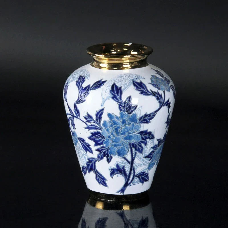 Afralia™ Blue & White Porcelain Ceramic Vase Vintage Ginger Jar Home Decor