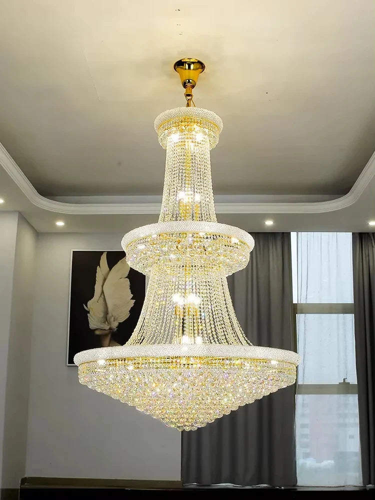 Afralia™ Gold Nordic LED Chandelier for Staircase Loft Living Room & Lobby