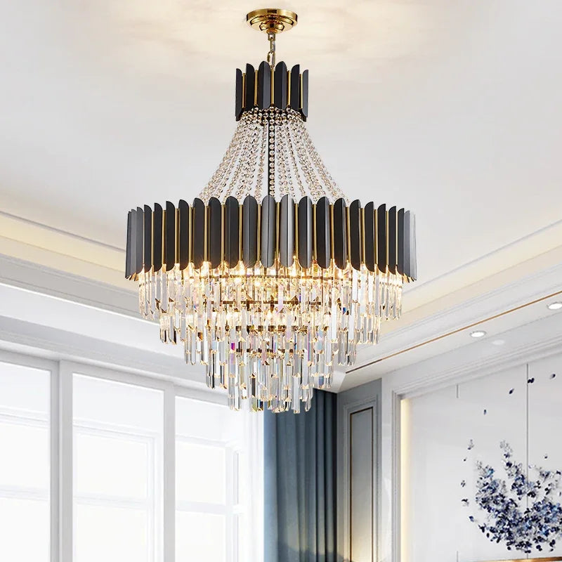 Afralia™ Crystal Chandelier for Duplex Living: Modern Elegance for Hotel, Villa, and Home.