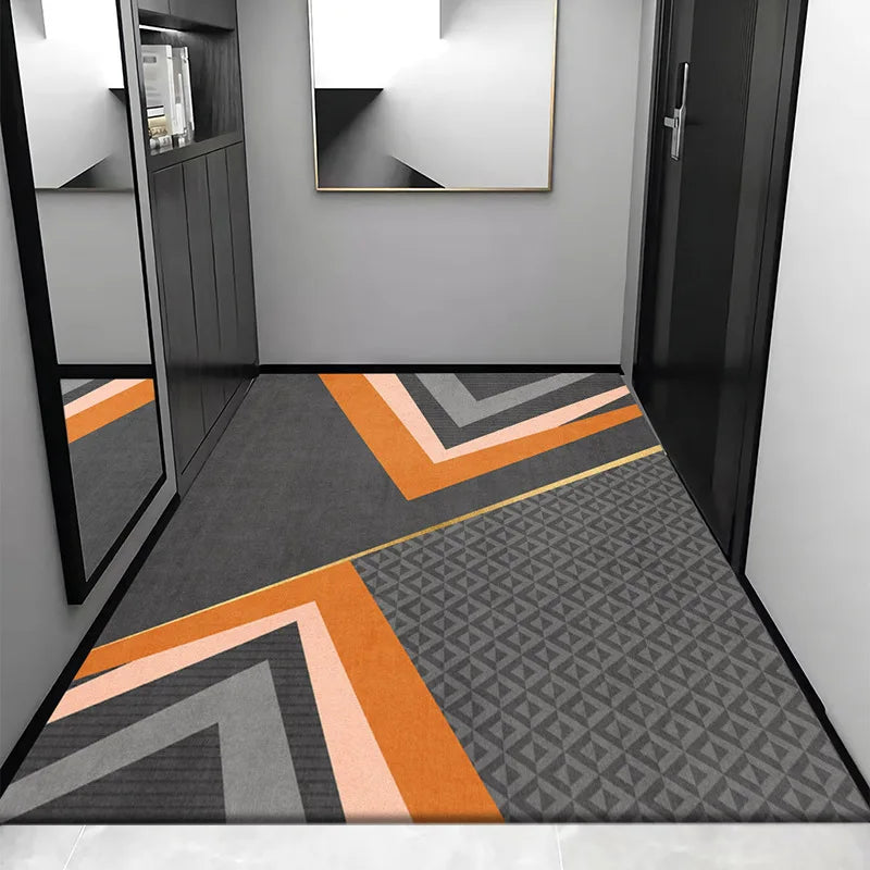 Afralia™ Grey Crystal Velvet Entrance Rug - Luxe Absorbent, Anti-Slip, Easy-Clean Living Room Carpet