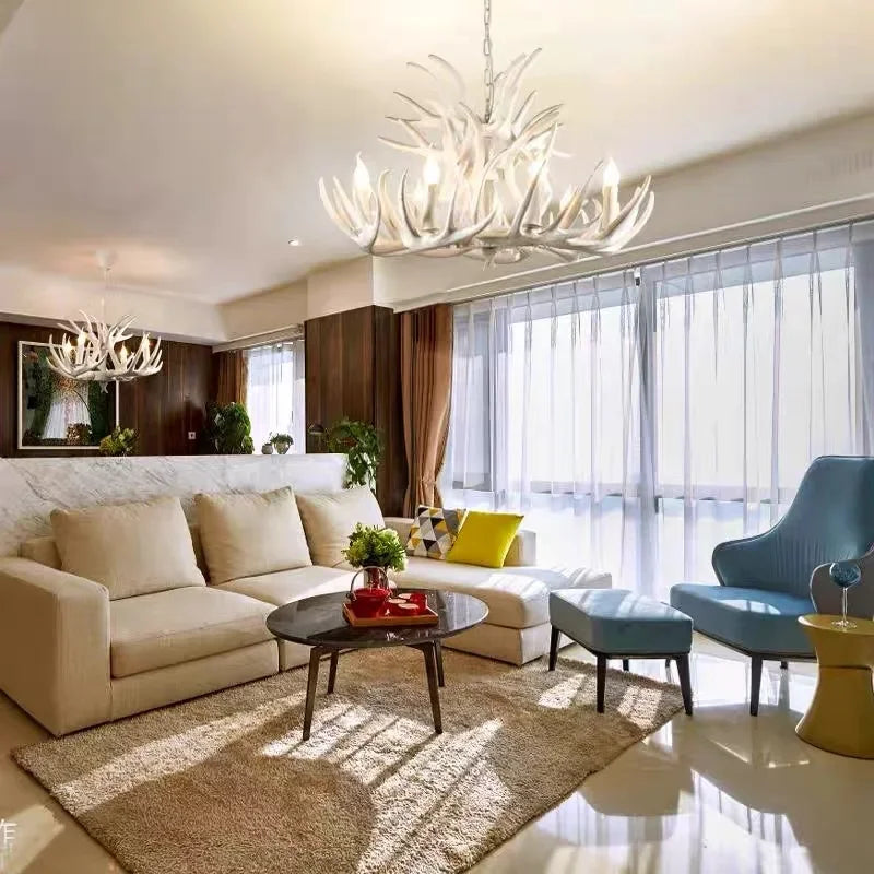 Afralia™ Antler Pendant Chandelier for Home and Bar Decor - Industrial Deer Horn Fixture