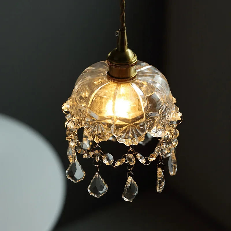 Afralia™ Crystal Pendant Lamp for Bedroom, Dining Room, Kitchen - Nordic Luxury Vintage Lighting