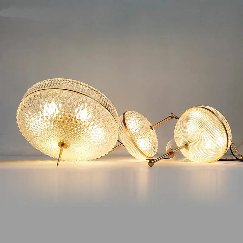 Afralia™ Yellow Glass Chandelier Pendant Lamp for Hotel, Parlor, Dining Room, Bedroom