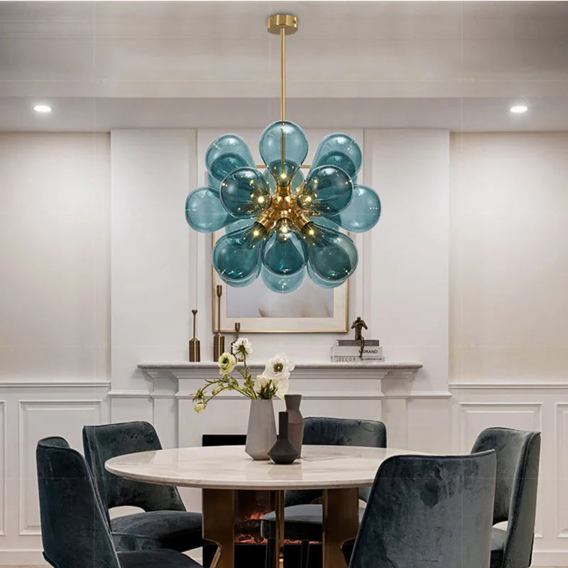 Afralia™ Glass Bubble Hanging Lamps Chandelier Modern Room Decor Ceiling Pendant Light