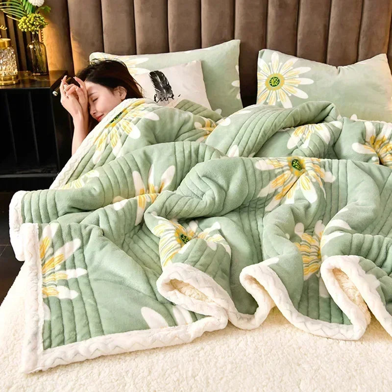 Afralia™ Cozy Milk Velvet Blanket - 3 Layer Warmth & Fluffy Weighted Blanket