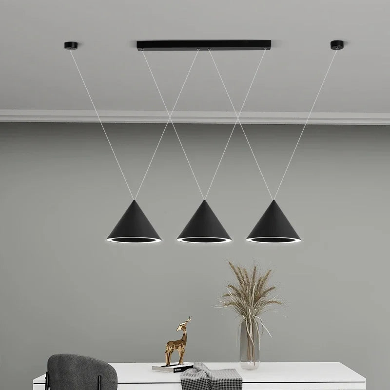 Afralia™ Modern Black & White Pendant Lamps for Kitchen, Living, Dining Room, Bar - LED Hanging Fixture