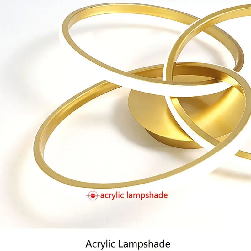 Afralia™ Modern Luxury LED Gold Ceiling Light
