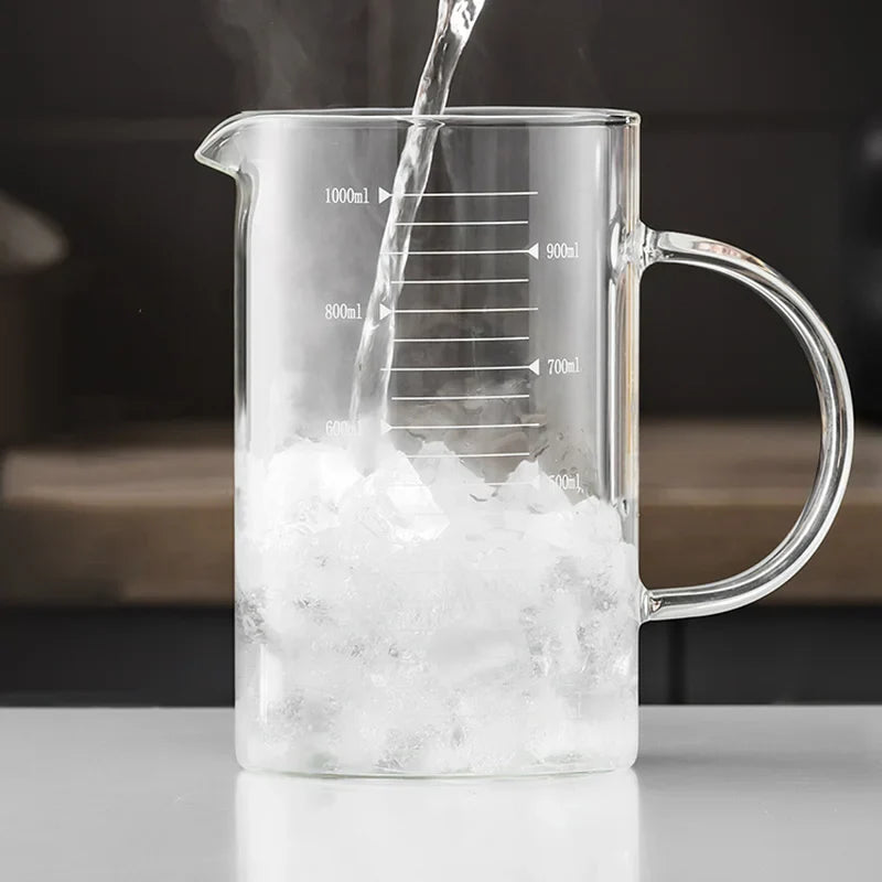 Afralia™ Glass Measuring Cup High Borosilicate Glass Food Grade Durable Handle