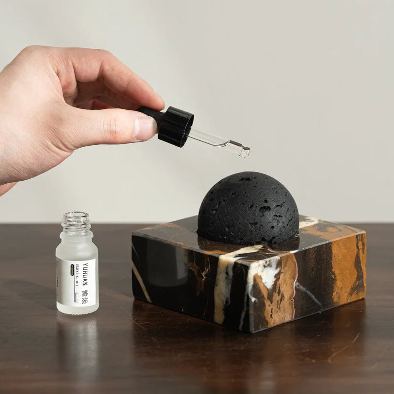 Afralia™ Lava Rock Stone Diffuser, Marble Base, Luxury Essential Oil Diffusers for Home Offices