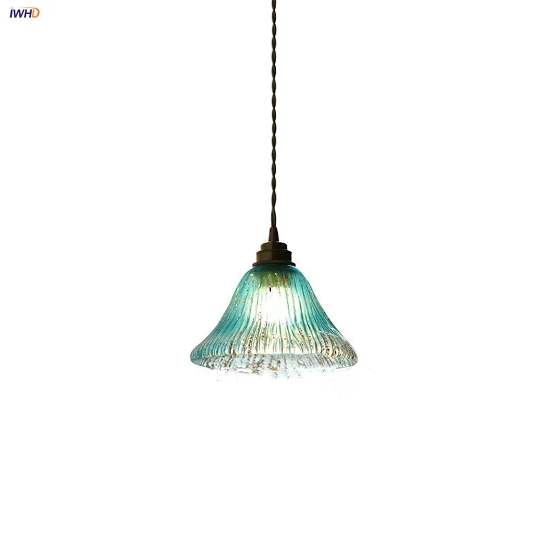 Afralia™ Blue Glass LED Pendant Lights Adjustable Hanging Lamp Luminaire