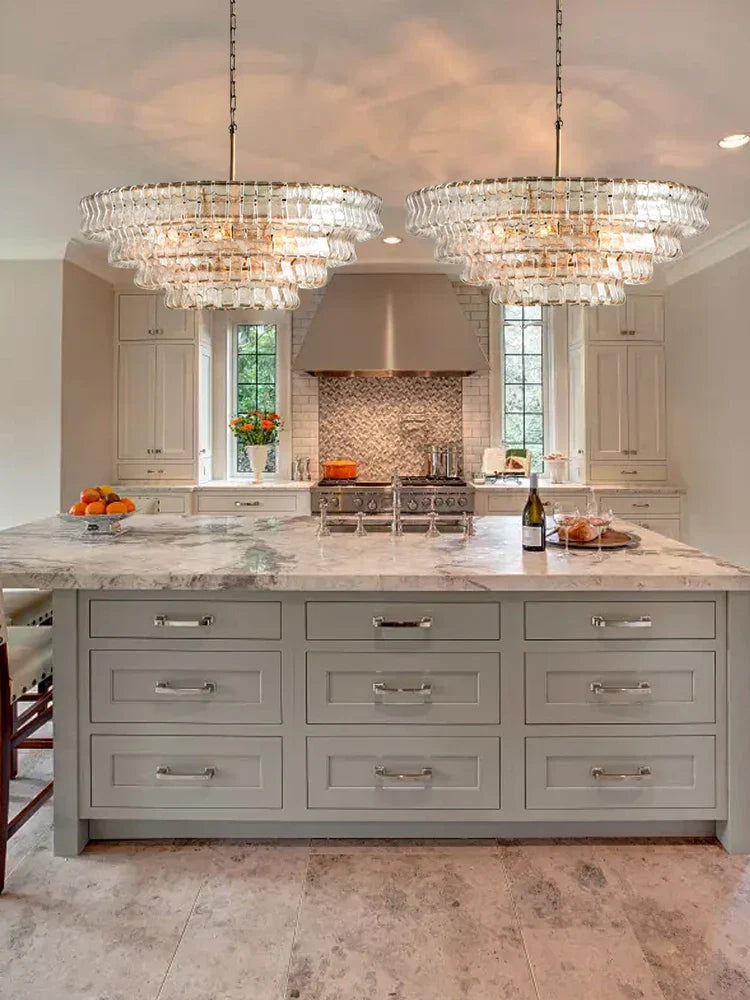 Afralia™ Brown Glass Chandelier for Dining & Living Room, Classic Vintage Suspension Lamps