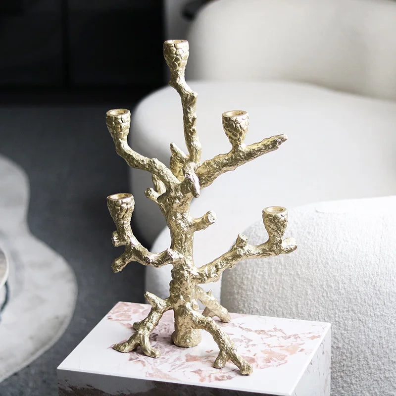 Afralia™ Golden Bough Candelabrum Tree Candlestick Holder for Wedding Decoration