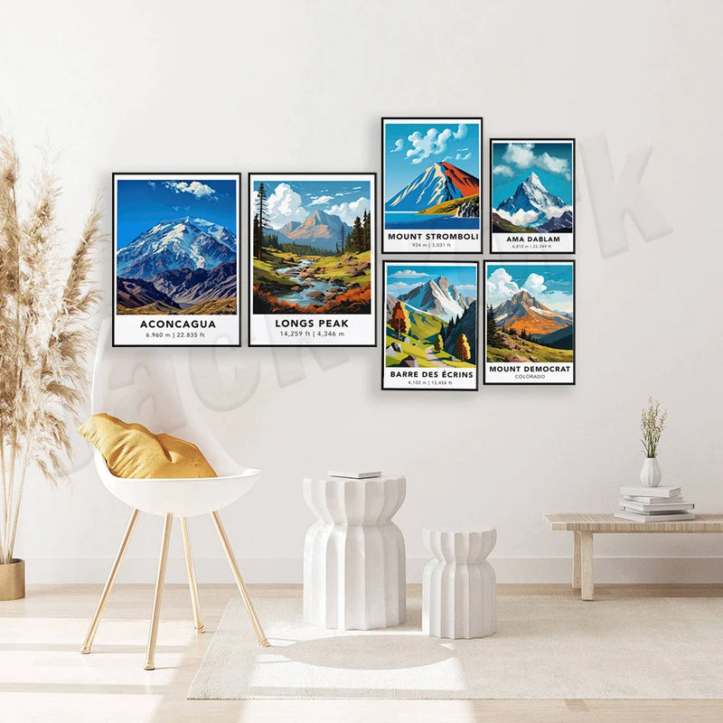 Afralia™ Mountain Adventure Travel Posters Collection