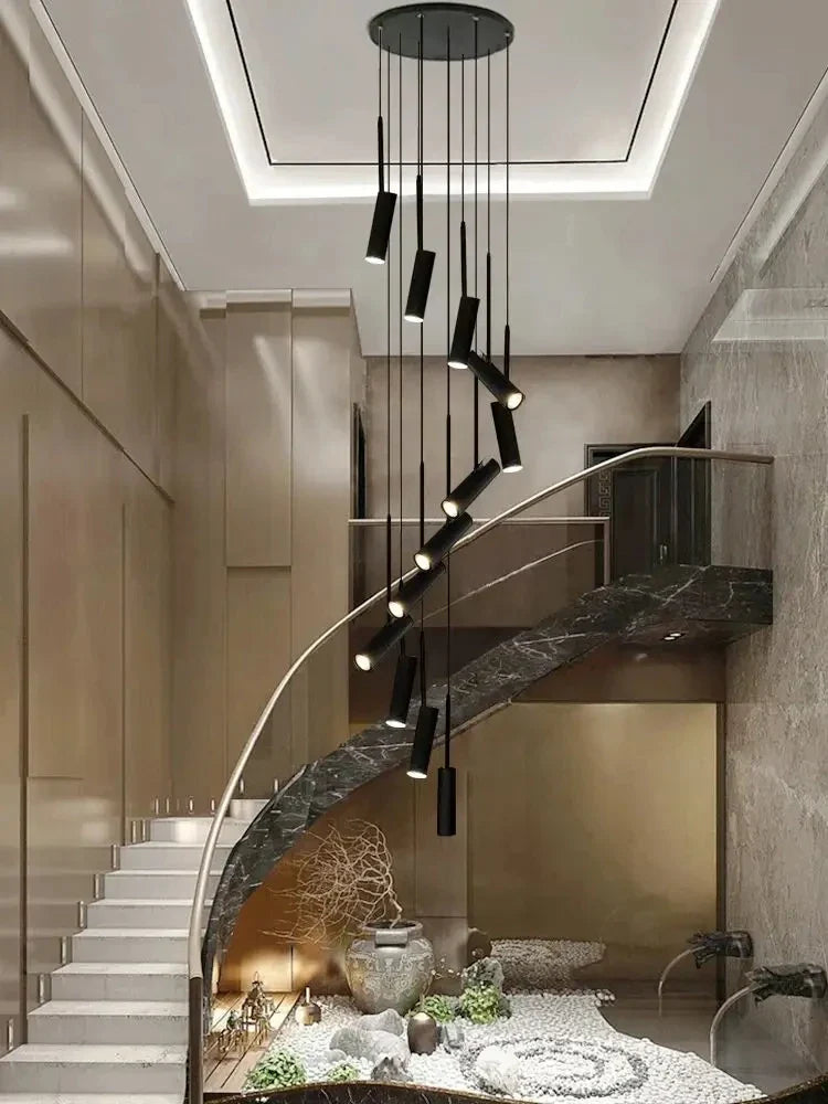 Afralia™ Modern LED Spotlight Chandelier for Kitchen, Living Room, and Staircase
