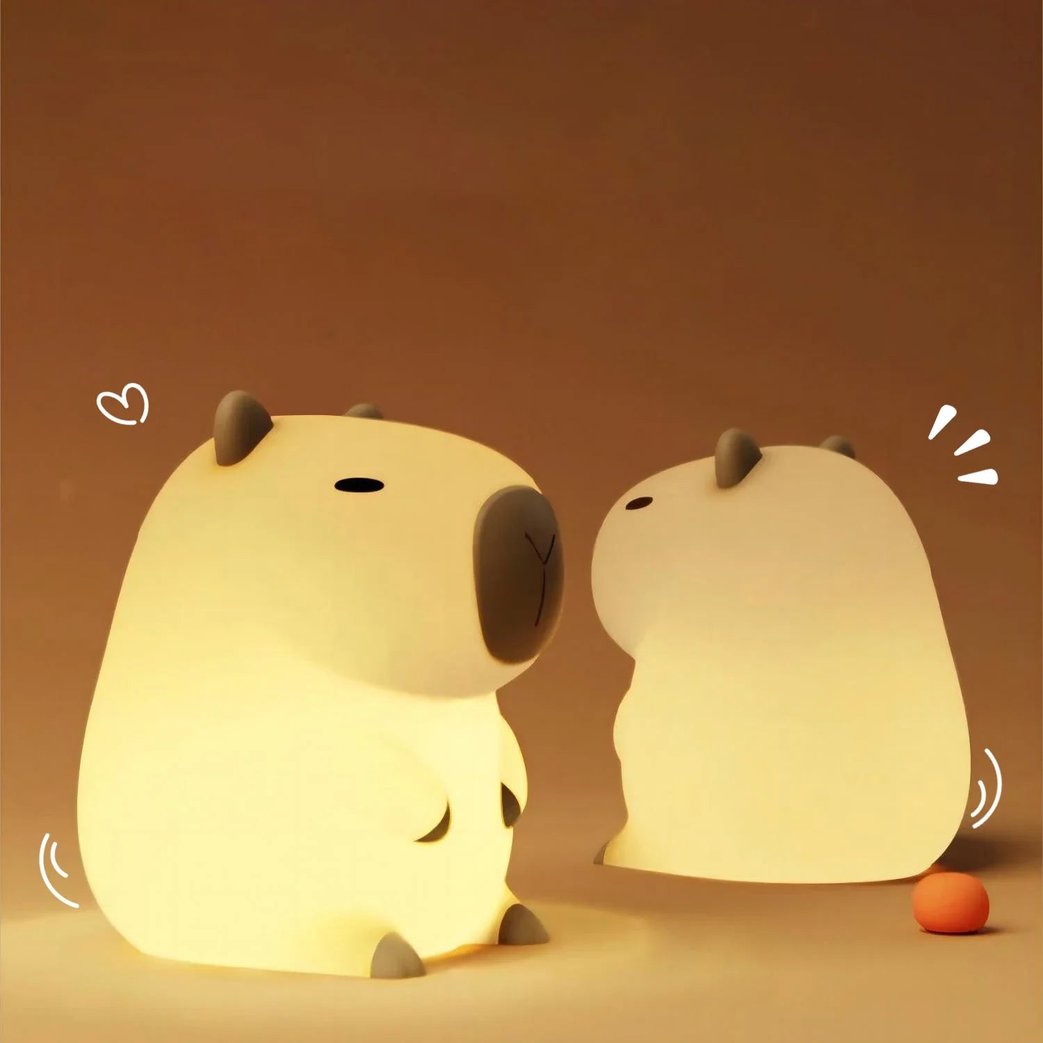 Afralia™ Capybara Silicone Night Light | Rechargeable, Adjustable Brightness, Timer, Cute Animal Design