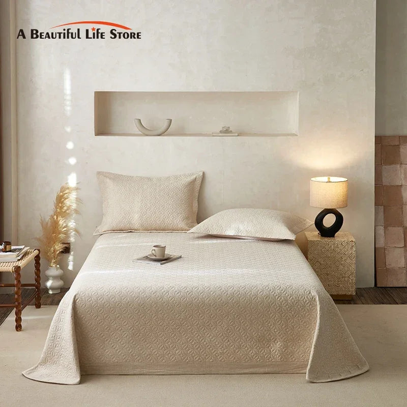 Afralia™ Lyocell Linen Quilted Bedspread - Thin Summer Quilt Blanket