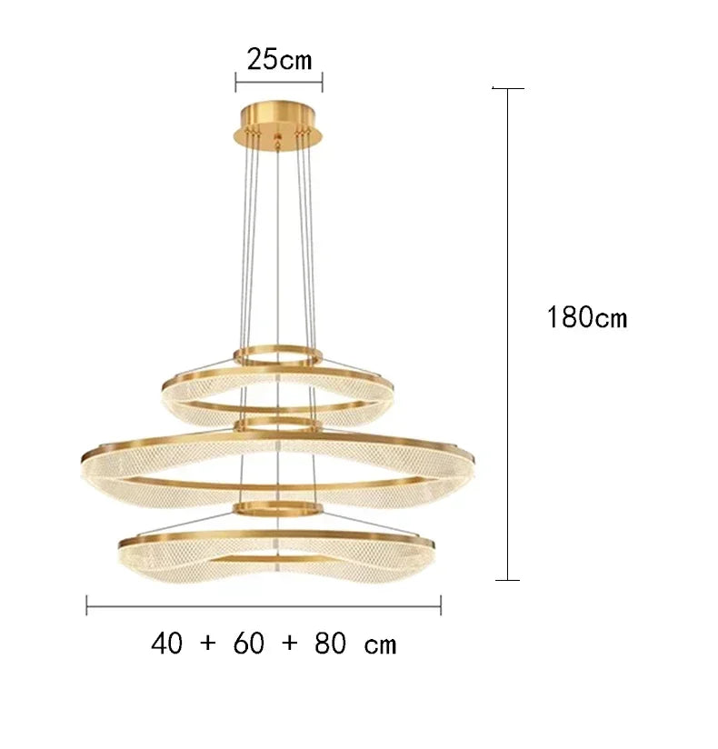 Afralia™ Modern LED Ring Stairs Pendant Chandeliers for Living & Dining Room Lighting