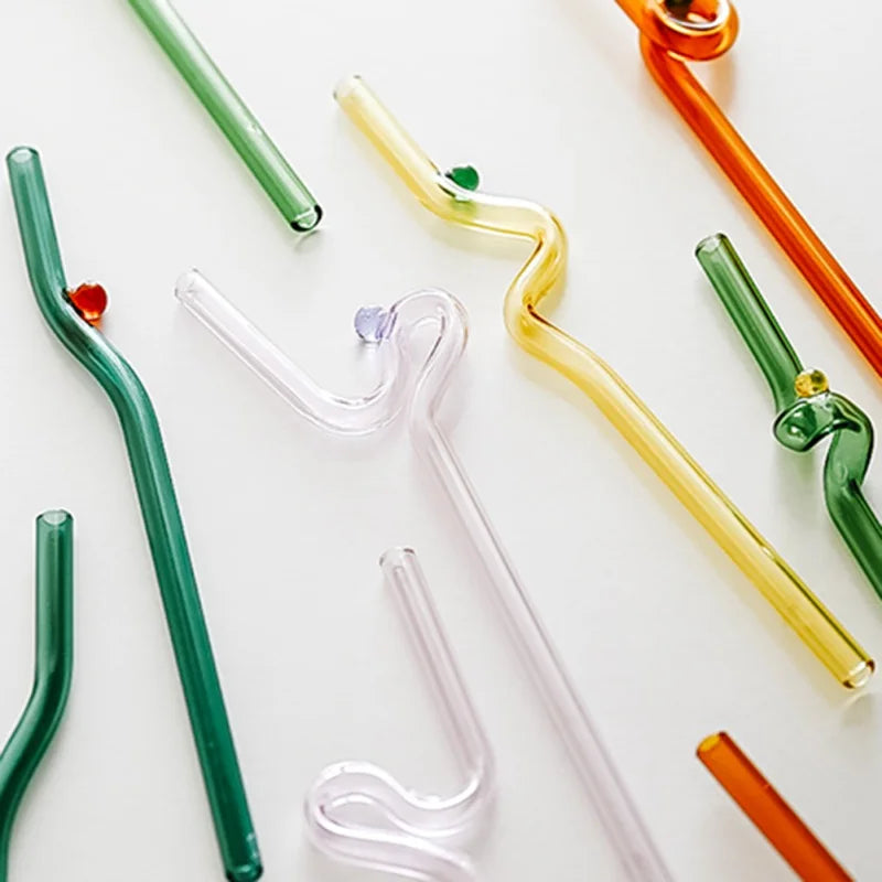 Afralia™ Glass Straws: Reusable Heat-Resistant Long Drinking Straws, Wholesale for Milk Tea