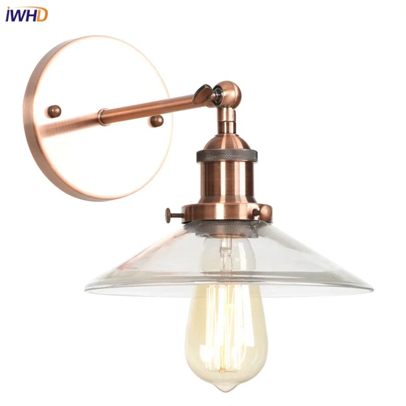 Afralia™ Vintage Industrial LED Wall Sconce with Clear Glass, Artistic Light Fixture