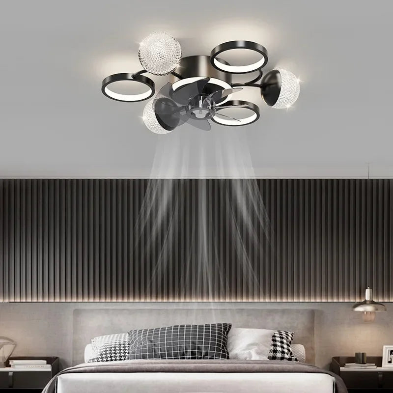 Afralia™ LED Ceiling Fans with Lights Remote Control for Indoor Lighting